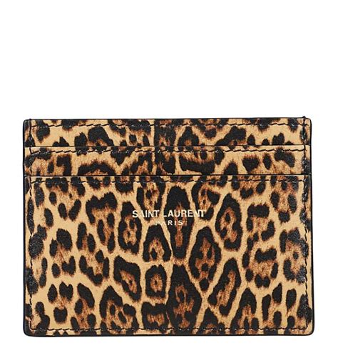 ysl leopard card holder|ysl card holder with zipper.